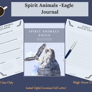 ÁGUILA ANIMAL ESPÍRITU, Significados del tótem de la guía animal, Compañero espiritual, Compañía espiritual, Tarjetas y indicaciones de diarios imprimibles