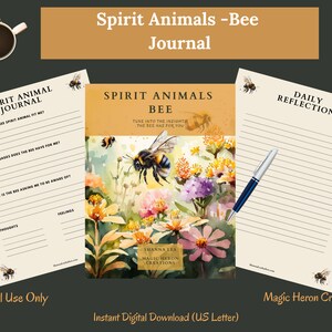 ABEJA ANIMAL ESPÍRITU, Significados del tótem de la guía animal, Compañero espiritual, Compañía espiritual, Tarjetas y indicaciones del diario imprimibles