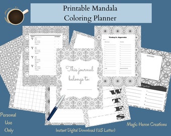Printable Mandala Coloring Planner