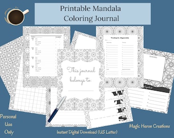 Printable Mandala Coloring Journal