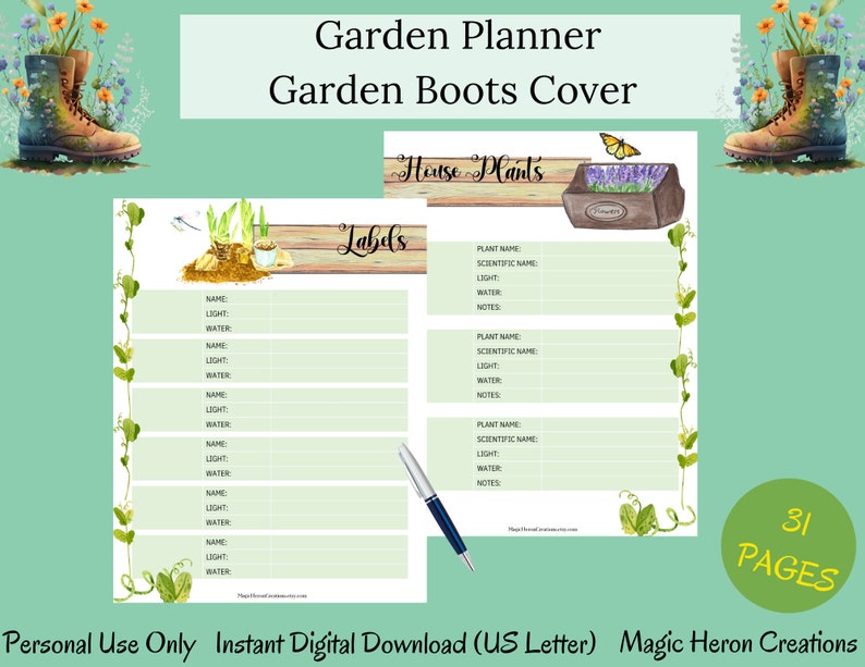 Printable Garden Planner Bundle, Garden Journal, Homestead Garden, Plant Profile, Seed Starting, Planting Guide, Garden Layout, Organizer image 7