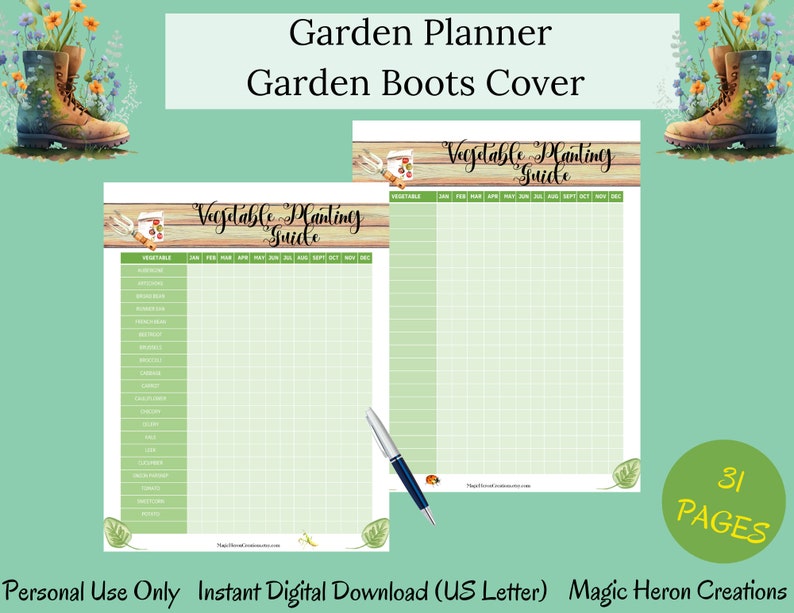 Printable Garden Planner Bundle, Garden Journal, Homestead Garden, Plant Profile, Seed Starting, Planting Guide, Garden Layout, Organizer image 9