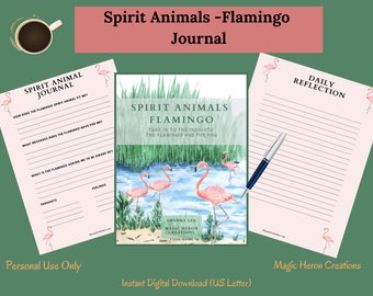 GEIST TIER FLAMINGO, Tierführer Totem Bedeutungen, Geist Begleiter, Geist Begleiter, Printable Journal Prompts und Karten