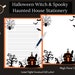 Halloween Witch and Spooky Haunted House Stationery Writing Paper ...
