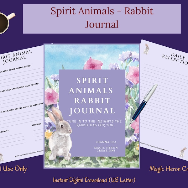 SPIRIT ANIMAL RABBIT, Animal Guide Totem Meanings, Spirit Companion, Spirit Companionship, Printable Journal Prompts and Cards