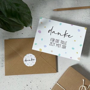 Abschiedsgeschenk Erzieherin / Erzieher Kita - Danke Klappkarte mit Umschlag und Aufkleber