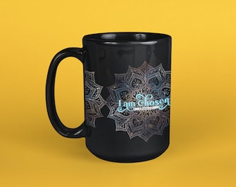 I am Chosen 1 Peter 2: 9 Schwarze Kaffeetasse / Christliche Tasse / Auf Glauben basierendes Geschenk / Kind Gottes / Großes Ostergeschenk