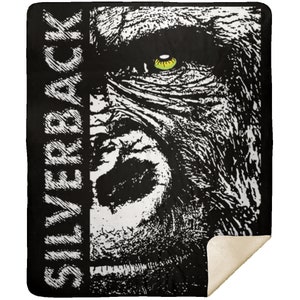 Silverback Gorilla Premium Mink Sherpa Blanket 50x60