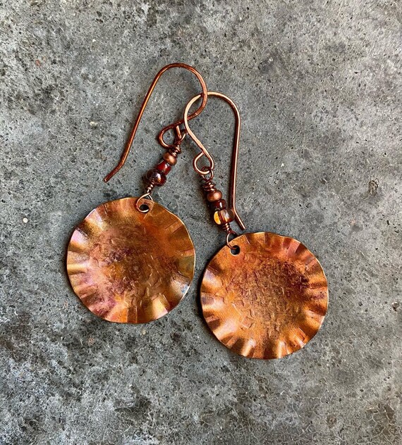 Copper shop earrings etsy