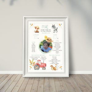 Cartel de cumpleaños de la granja | cartel infantil