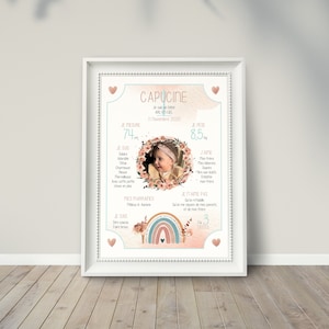 Affiche anniversaire arc-en-ciel boho | Affiche enfant