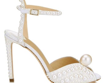 pearl tassel toe ring flat heel shoes