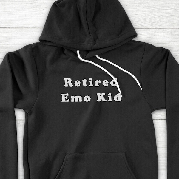 Retired Emo Kid Tumblr Hipster Grunge Goth Funny Aesthetic Gift Unisex Pullover Hoodie