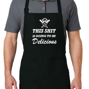 Funny Cooking Gifts, Chef Gift Apron Custom Kitchen Apron BBQ Grill gift This Is Going To Be Delicious gift Fathers Day, Mother&#39;s Day Joke