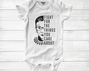 RBG Quote-romper: feministe Ruth Bader Ginsburg, superzachte katoenen gerberonesie