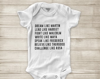Black History MLK Malcolm X Rosa Parks Black Lives Matter Justice Activist BLM Super Soft Cotton Baby Infant Gerber® Bodysuit Onesie