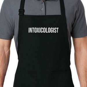 Mixologist Bartending Apron, Cocktails Lover Gift Custom Kitchen Apron Pockets Full-Length, Intoxicologist Drinking Bartender Barmaid Barman