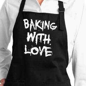 Funny Baking Apron Sayings Quotes Baking With Love Gift Custom Kitchen Apron Pockets Cooking BBQ Chef Gift Baking Apron Baker Giftchristmas