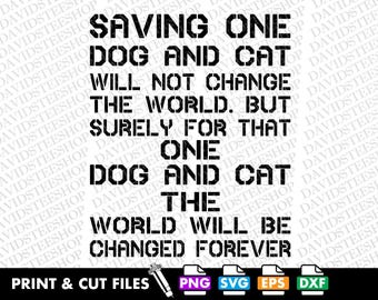 Saving Dog Cat SVG: Humane Animal Rescue Vector (Digital Download)