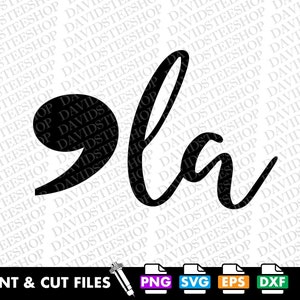 May include: Black and white graphic design featuring a large quotation mark and the word "ola" in a handwritten style. The design is set against a white background with the text "PRINT & CUT FILES" and icons for PNG, SVG, EPS, and DXF file formats.
