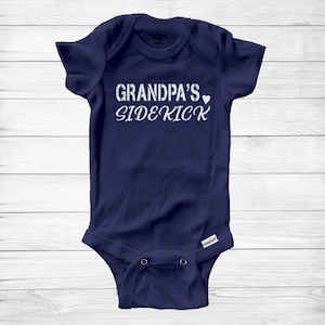 Grandpa&#39;s Sidekick gift Super Soft Cotton Baby Infant Gerber® Bodysuit Onesie Baby Announcement Bodysuit Baby & Grandpa Funny baby Bodysuit
