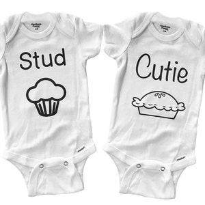 Stud Muffin Cutie Pie Baby Bodysuit: Super Soft Cotton Gerber Onesie