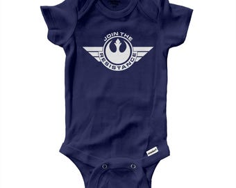 Join The Resistance Baby Onesie Bodysuit: Super Soft Cotton, Star Wars Rebel