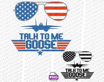 Talk to Me Goose PNG: Jet Fighter Sunglasses Design (Digital Download)