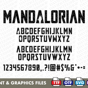 Mando Font Alphabet Cut File Download Personalized Customized Mac PC (Ttf, Otf, Svg, Png)
