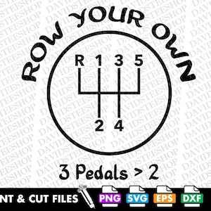 Manual Shift Pattern SVG: 5 Speed Gear Transmission (Digital Download)
