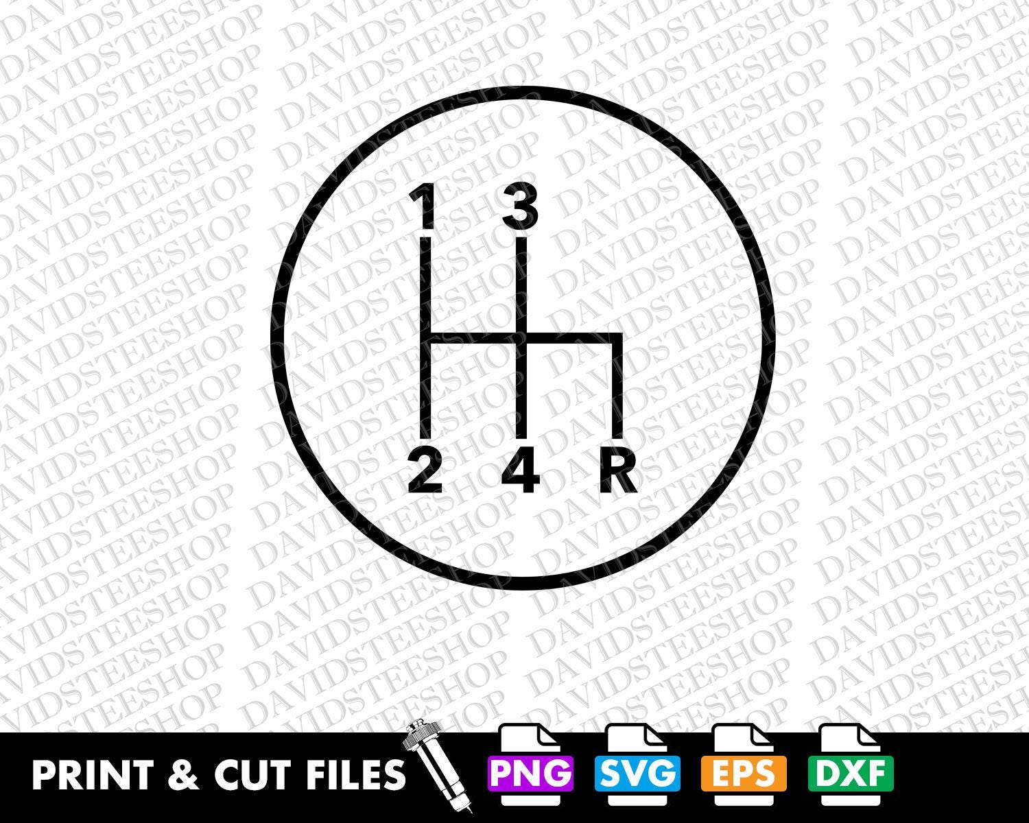 Manual Shift Pattern SVG: 4 Speed Gear Transmission (digital Download ...