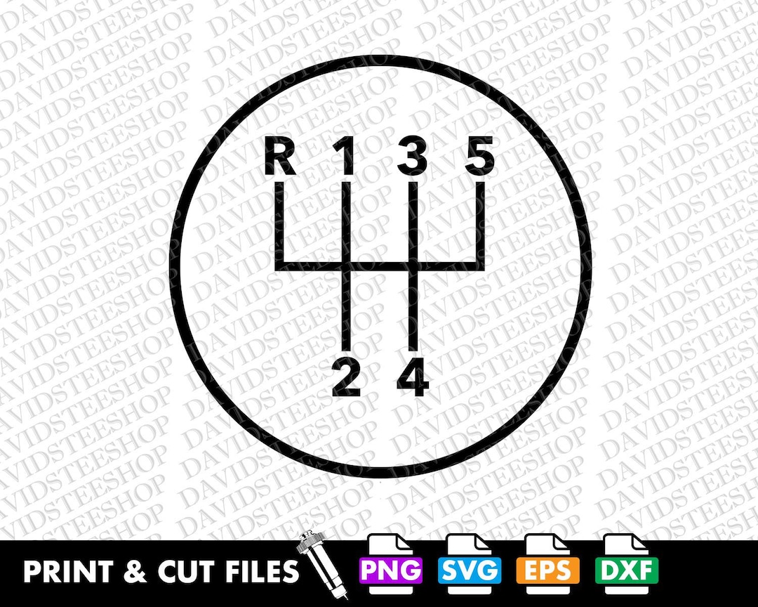Manual Shift Pattern SVG: 5 Speed Gear Transmission (digital Download ...