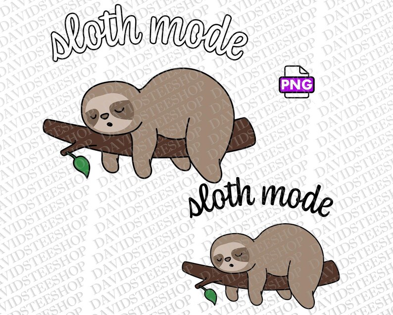 Sleeping Sloth PNG, Lazy Sloth Mode (digital Download) - Etsy