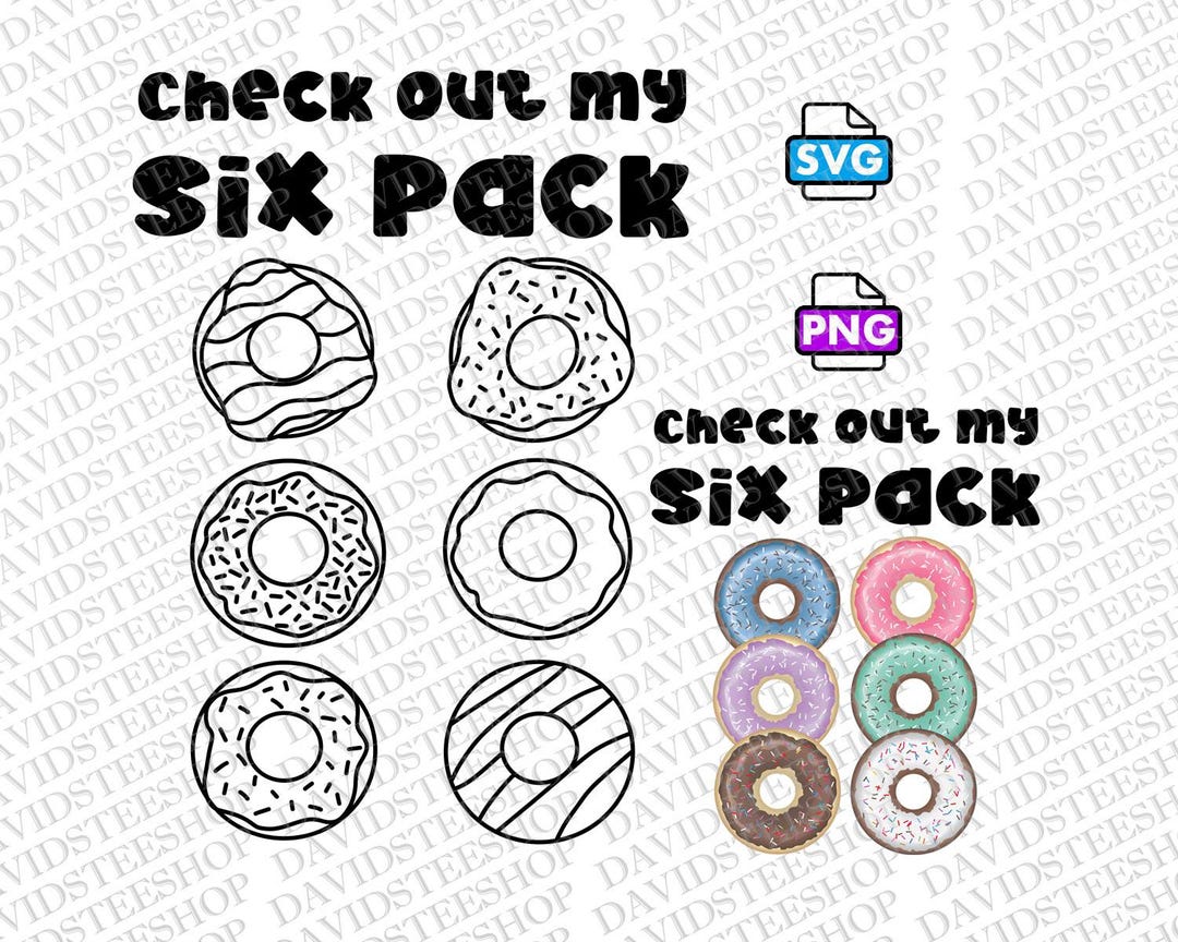 Donut Six Pack SVG, PNG, Clipart, Cut File (digital Download) - Etsy