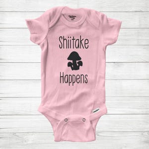 Shitake Happens Gift Super Soft Cotton Baby Infant Gerber® Bodysuit Onesie Funny Mushroom Gift Infant Bodysuit One-piece