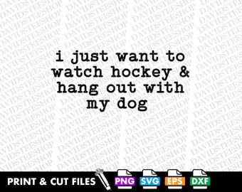 Dog Hockey SVG, Funny Watching Hockey Clipart (Digital Download)