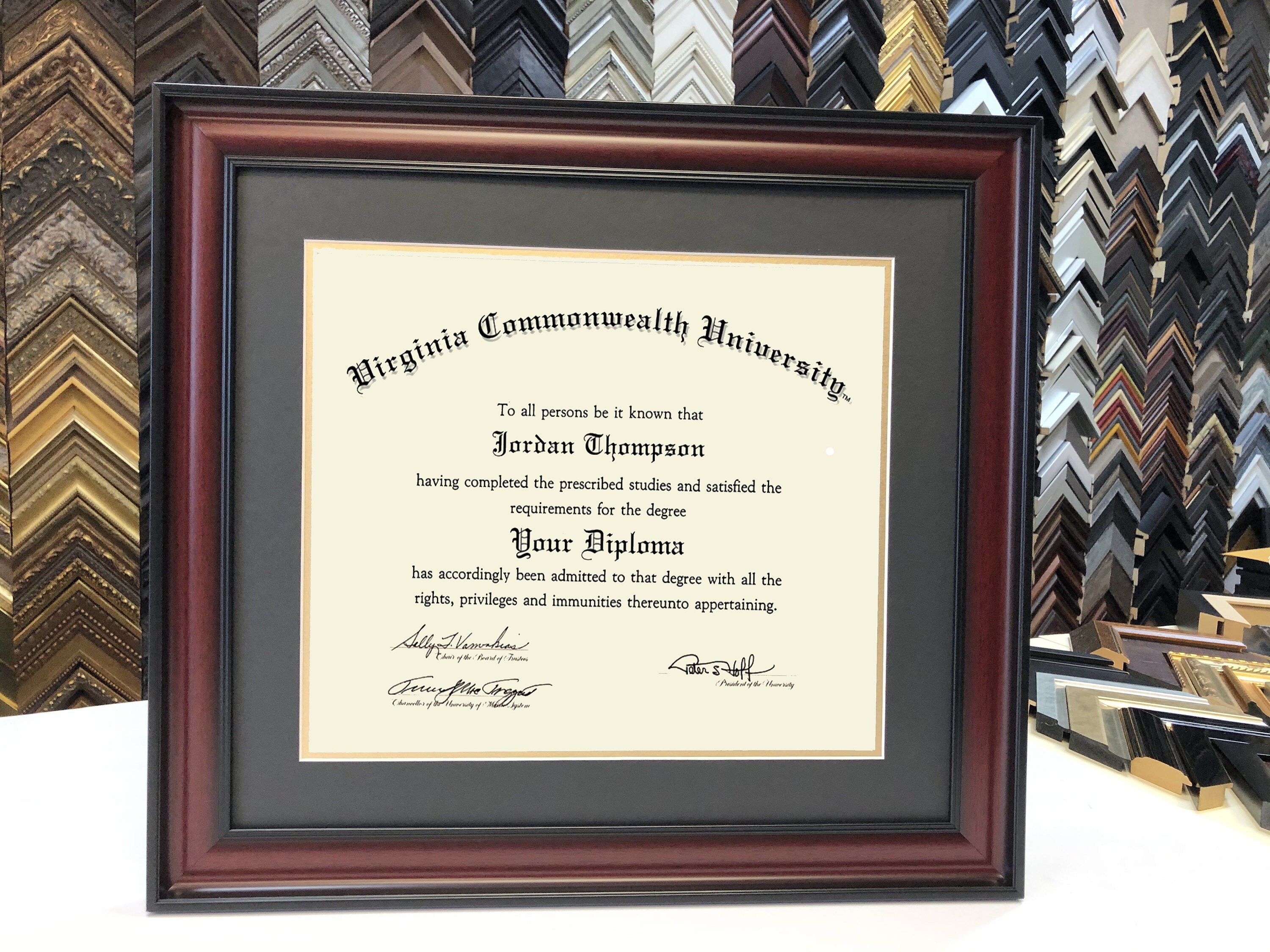 Customized Virginia Commonwealth University VCU Diploma Certificate