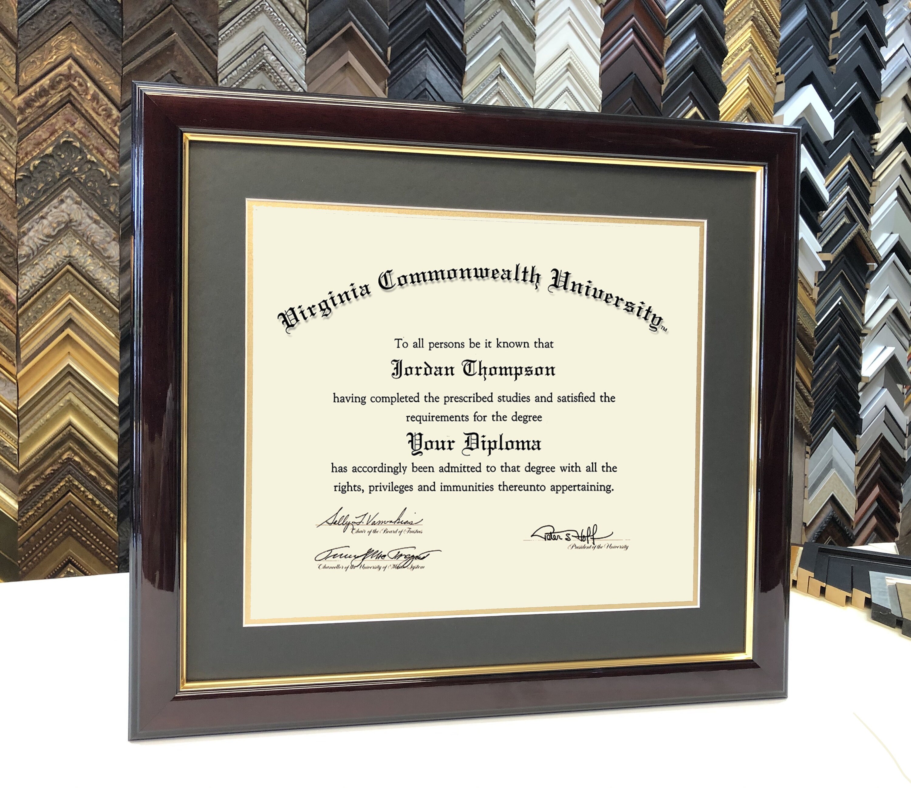 Customized Virginia Commonwealth University VCU Diploma Certificate