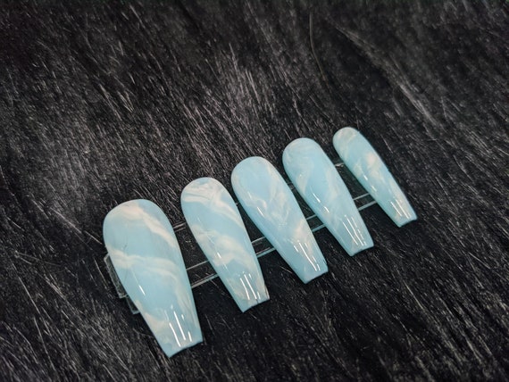Aesthetic Baby Blue Crystal Marble Custom Ballerina False Etsy