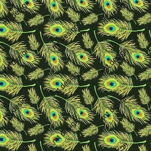 Seamless Peacock Pattern, Digital Art Download, Peacock Print Design, Crafting Supplies, Textile Pattern, seamless pattern peacock feather