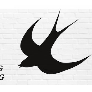 Hirondelle silhouette, hirondelle Svg, hirondelle png, hirondelle couper fichier, vecteur d'oiseau, silhouette d'oiseau, clipart oiseau, téléchargement numérique, artisanat, bricolage
