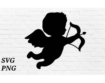 Cupid silhouette | Love & Romance clipart instant download