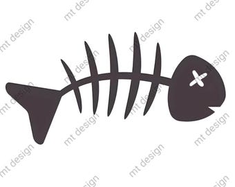 Illustrazione vettoriale di una lisca di pesce: design realistico dello scheletro (SVG, PNG Download digitale)