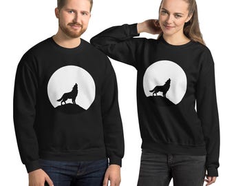 Felpa con lupo ululante: pullover con stampa animalier, regalo per gli amanti della natura