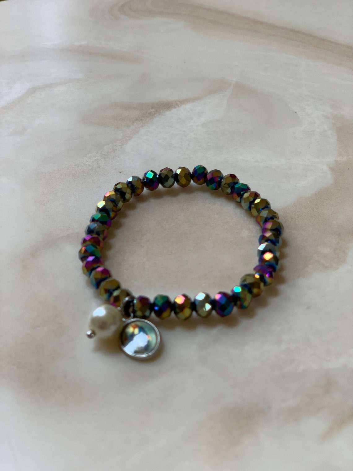 Bracelet en cristal multicolore avec Mother Mary Etsy