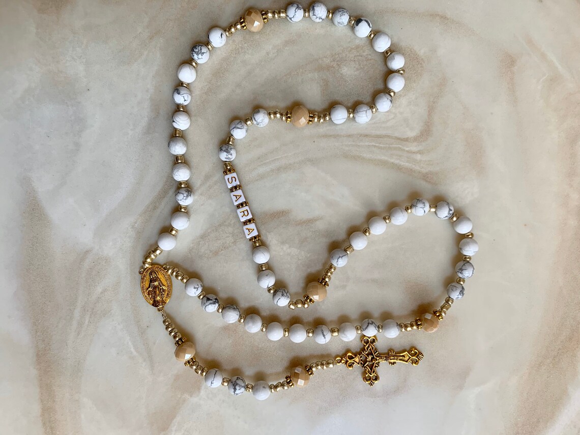 Custom Name Rosary Personalized Rosary Prayer Beads Etsy