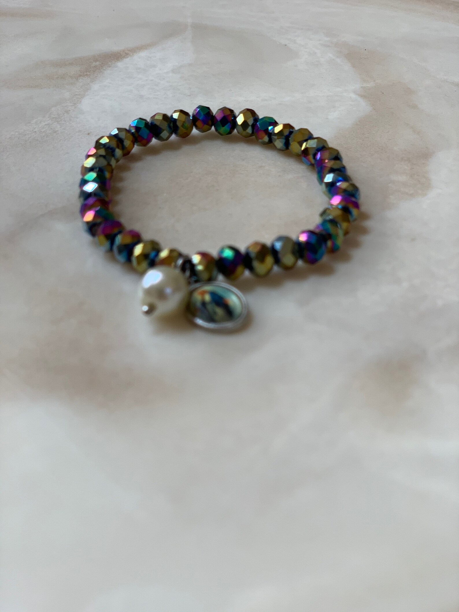 Bracelet en cristal multicolore avec Mother Mary Etsy