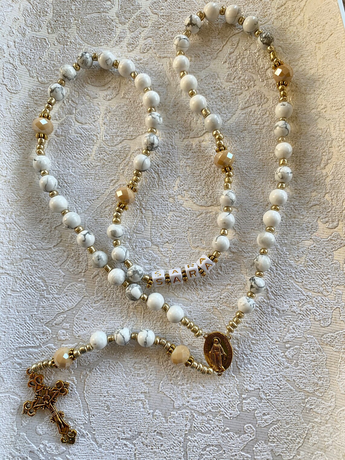 Custom Name Rosary Personalized Rosary Prayer Beads Etsy