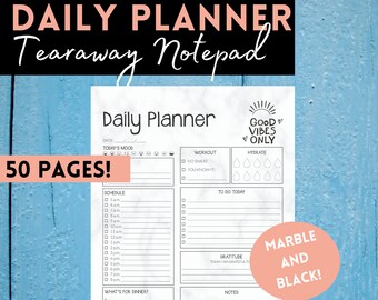 Daily Planner Notepad: A 50-Page Tearaway Good Vibes Only Daily Planner Notepad