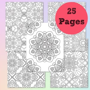 Printable Geometric Coloring Book for Relaxation: Stress Relieving Geometric Designs, Adult Coloring Pages, Kids Coloring Pages